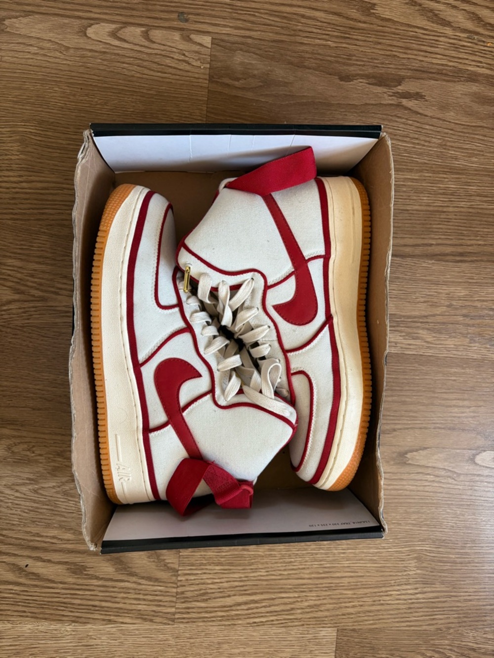 Nike Air Force 1 High 07 LV8 Sneakers Sail / Gym Red Mens Sz 10